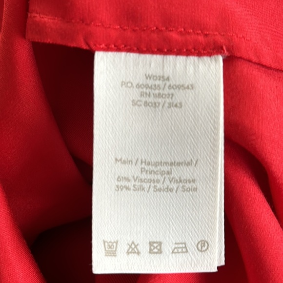 Boden red silk blend bell sleeve blouse sz 10 - Picture 6 of 7